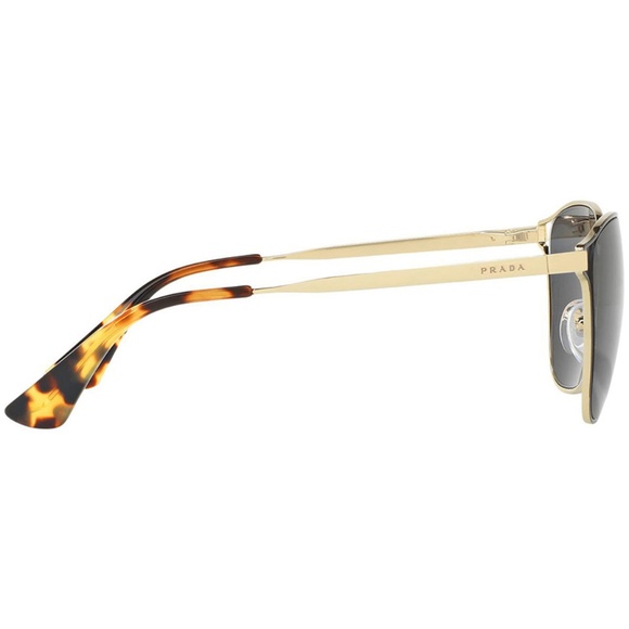 Prada Sunglasses Black/Pale Gold w/Grey - Picture 6 of 8